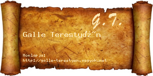 Galle Terestyén névjegykártya